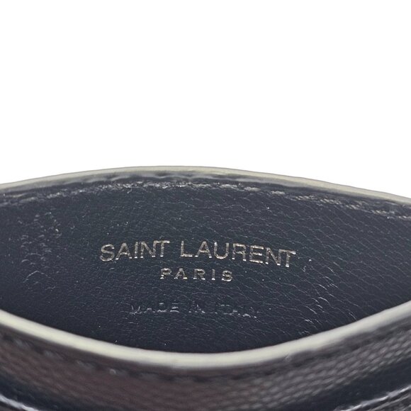 Saint Laurent YSL Monogram Leather Cardholder Wallet in Black $325 - Picture 7 of 9